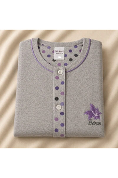 BARAN Women's Pajamas with Floral Print and Buttons - Daily Comfort Size XXL