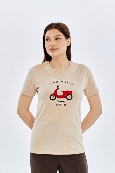 trender 26YDT1000012 Γυναικείο T-Shirt Cıao Bella O Neck