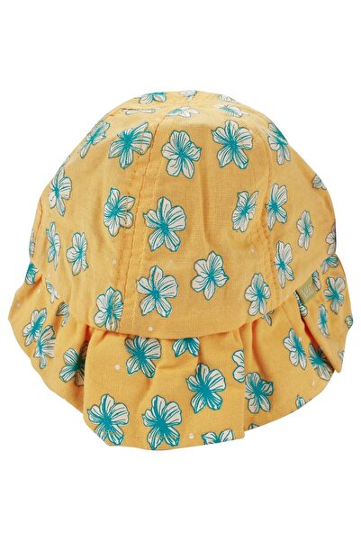 bebegen Pălărie Fedora cu model floral galben-albastru pentru fete, 4-8 ani