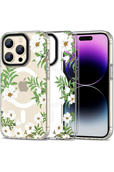 Tech-Protect Husă Magmood MagSafe pentru iPhone 15 Pro, model floral Spring D...