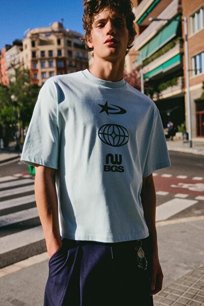 Bershka Boxy fit baskılı t-shirt