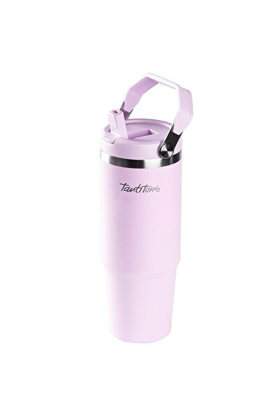 Tantitoni MOR PASLANMAZ ÇELİK TUTMALI PİPETLİ TERMOS BARDAK 900ML