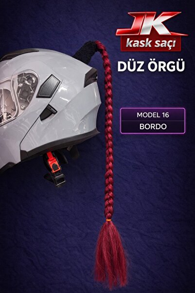 JK JİEKAİ KASK SAÇI BORDO RENK DÜZ ÖRGÜ MODEL-16