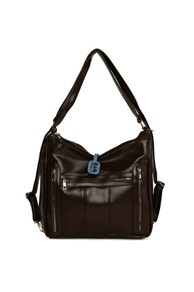 Bagmori Καφέ Γυναικείο Σακίδιο Πλάτης με Όρθιο Φερμουάρ, Πολλές Θήκες, Χαλαρό...