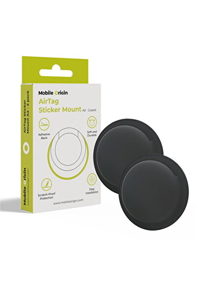 Mobile Origin Husa Airtag Suport Adeziv A2 - Pachet de 2, negru