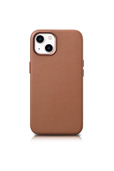 ICARER Husa Case Husă din piele pentru iPhone 14 Plus Maro (Compatibilă cu Ma...