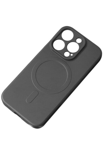 Hurtel Husă silicon compatibilă MagSafe pentru iPhone 15 Plus - Negru