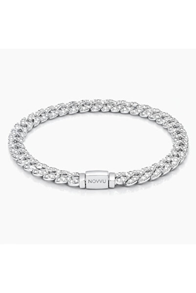 Novvu Κουβανέζικο βραχιόλι με στοιχεία pavé σε ασήμι