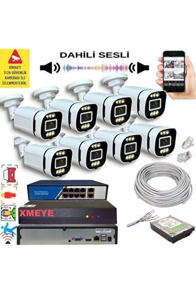 BİSES 8 li Yapay Zeka Destekli 5 MP Görüntü POE li Sesli 6 Warm Led Gece Renk...