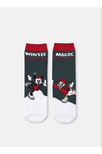 Dagi Mickey Minnie Printed Non-Slip Underlay Children's Socks