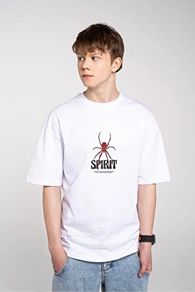 ZAVIXO Ανδρικό μπλουζάκι με στάμπα oversize, με μοτίβο Spirit, 100% βαμβάκι, ...