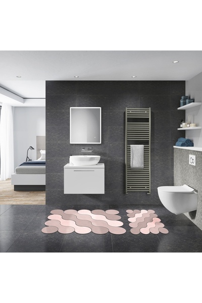 UnicUtil 2-piece bath mat set, Ultra Cozy, UnicUtil, Powder