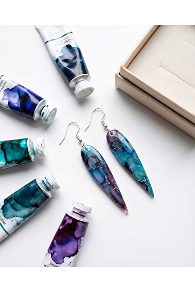 Dodemert Home Venus Blue Polymer Clay Handmade Nail Earrings (Apparatus Stain...