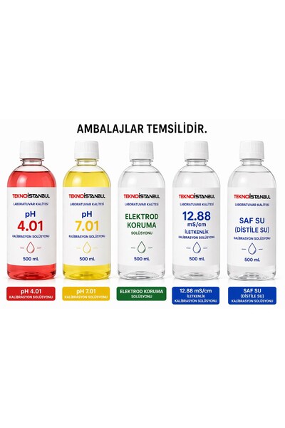 TEKNO İSTANBUL Ph 4.01 - 7.01 - Elektrod Koruma - 1288 İletkenlik - Saf Su (D...