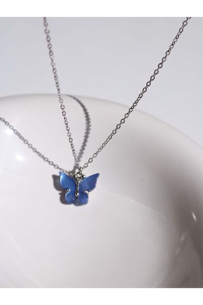 Reorah Collection Blue Butterfly Necklace