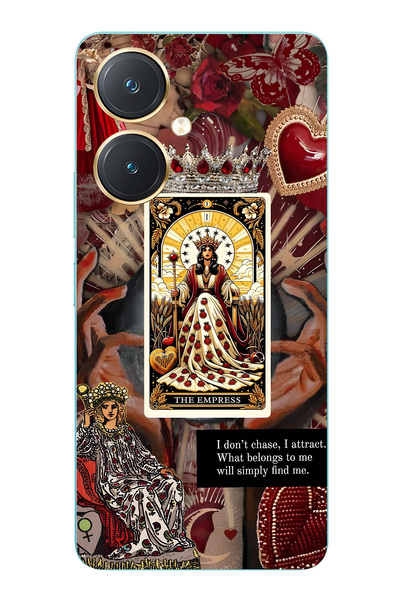FLAMENKO حافظة هاتف شفافة متوافقة مع Vivo Y27 من نوع Empress Queen Tarot منقوش