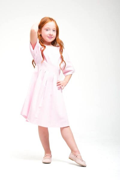 LOCO LOCO Κοριτσίστικο φόρεμα 1099 Gabardin με τσέρκι στη μέση