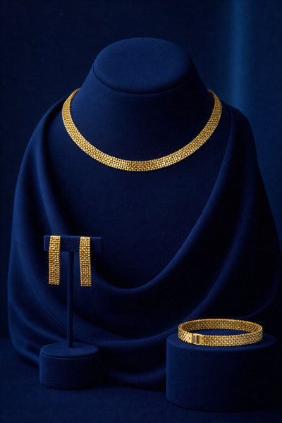 Constanza Exclusive Elarisse Altın Kaplama New Design Lux Kolye Bileklik Küpe...