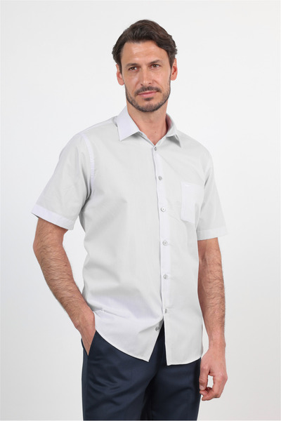 İmza Λιλά Βαμβακερό πουκάμισο με σκληρό γιακά, κοντό μανίκι, τσέπες και άνετη...