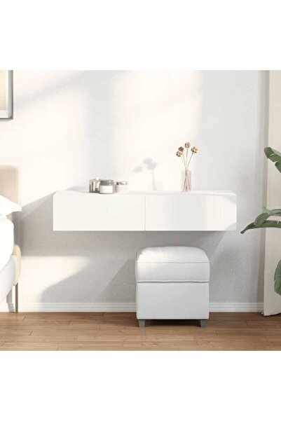 vidaxl Ράφι τοίχου με συρτάρια Λευκό 100x36x19 cm ξύλο