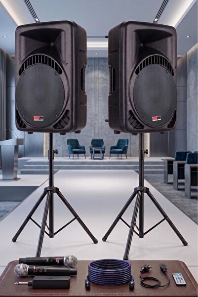 Lastvoice AMPLE-15PAK Taşınabilir 2000W 15 inç İkili Aktif Pasif Hoparlör Ses...
