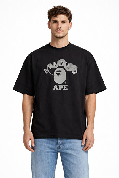 Compostela Unisex Women's Men's Bape Snake and Text Front Printed Oversized T...