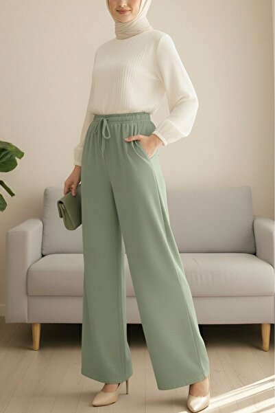 Modamorfo Ελαστική μέση, λεπτομέρεια με κορδόνια, τσέπες, φαρδύ παντελόνι από...