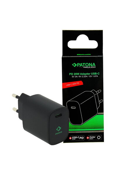 Patona Încărcător Premium PD. 20W 5V/3A 9V/2.22A 12V/1.67A USB-C PD3.0 QC3.0 ...