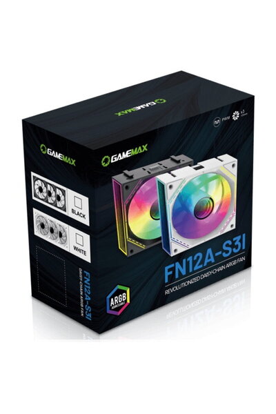 GAMEMAX 3 x FN12A-S3I 120mm LED RGB Alb