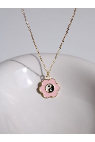 Reorah Collection Pink Ying Yang Necklace