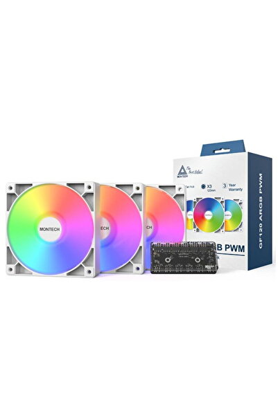 MONTECH Kit 3x GF120 ARGB PWM Alb