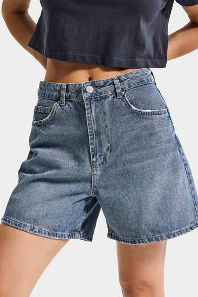 it's basic Γυναικείο σορτς από τζιν σε σκούρο χρώμα 2s6-125 Mom Fit Midi Leng...