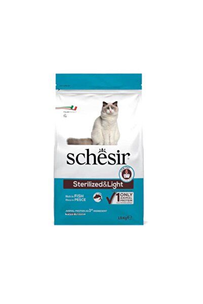 Schesir - Cat Dry Food-Sterilized & Light-Fish - 1.5 KG