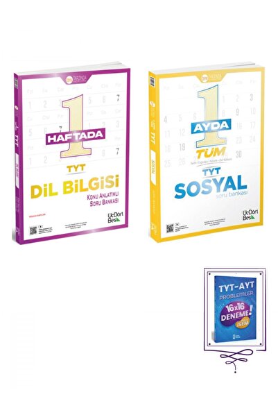 Üç Dört Beş Yayıncılık Üçdörtbeş 1 Ayda Tüm TYT Sosyal Bilimler ve Dil Bilgis...