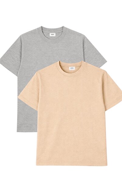 pandy Σετ 2 μπλουζών Oversize Basic με λαιμόκοψη ποδηλάτου