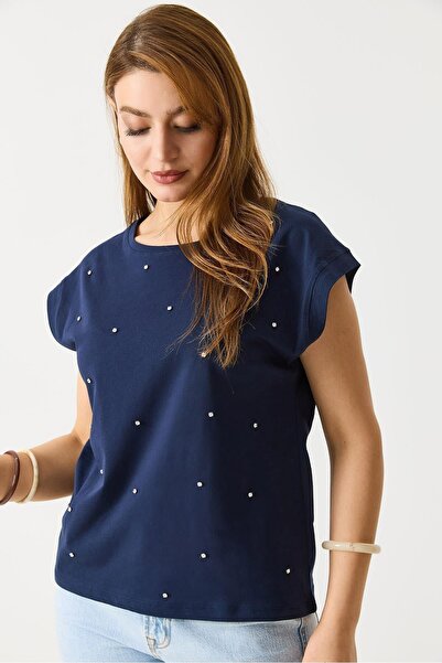 İKLİM LİFE Αμάνικο μπλουζάκι με πέτρινη λεπτομέρεια