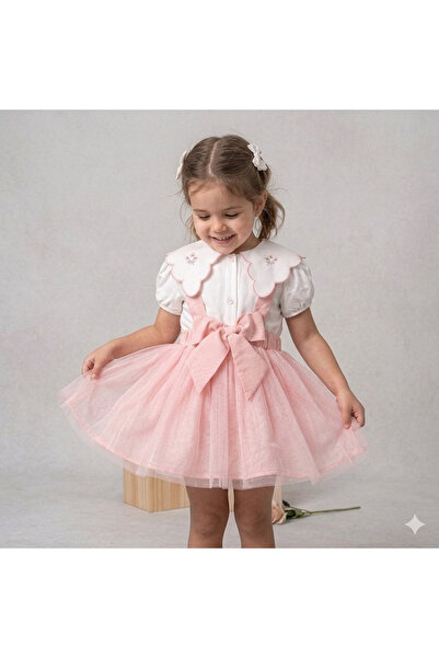 Teeny Weeny Kids Όμορφο κοριτσίστικο σετ με κεντητή λεπτομέρεια, μπλούζα και ...