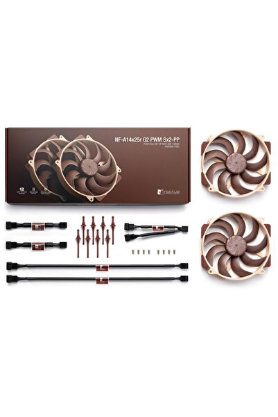 Noctua NF-A14x25r G2 PWM Sx2-PP, 2 ventilatoare de 140 mm, 1500 rpm, Maro