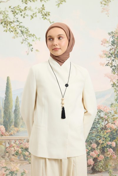 Qef Floş Viscose Plain Scarf Marshala
