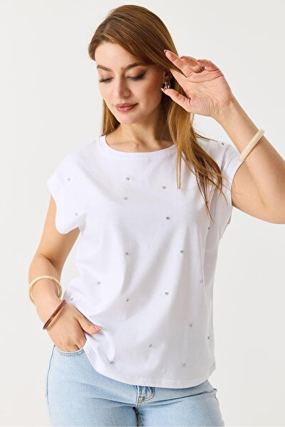 İKLİM LİFE Αμάνικο μπλουζάκι με πέτρινη λεπτομέρεια