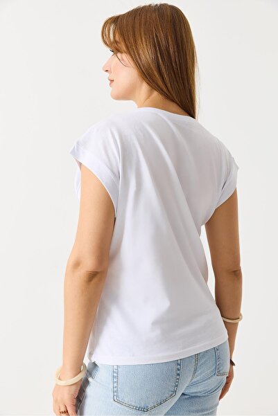 İKLİM LİFE Taş Detaylı Kolsuz Tshirt