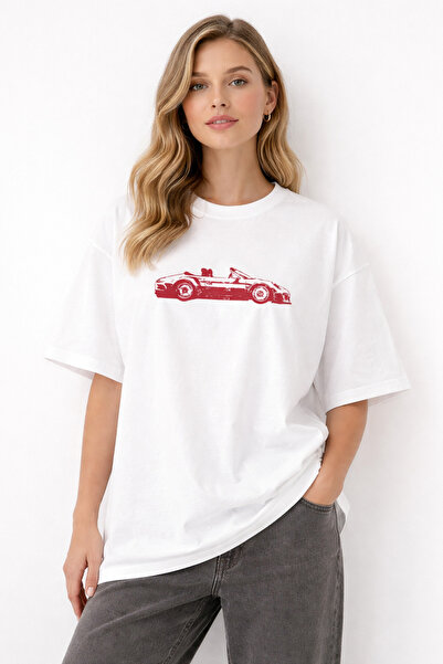 ZAVIXO Γυναικείο μπλουζάκι Oversize Basic με στάμπα, 100% βαμβάκι, μοντέρνο στυλ