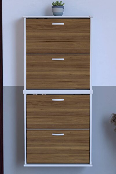 Modilayn Ayakkabılık (72 cm) Asma 4 Düşer Kapaklı 8 Raflı (5 Farklı Renk Seçe...