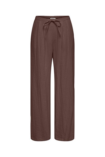 ONLY ONLITA MW LINEN LOOK WIDE PANT TLR Γυναικείο Καφέ Παντελόνι - 15370273