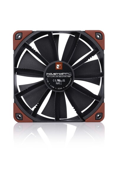 Noctua NF-F12 INDUSTRIALPPC-24V-3000, 1 ventilator de 120 mm, 3000 rpm, Negru