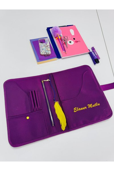 MORA BAG Tablet/Book/Laptop Bag 14 Inch - Magnificent Birds Patterned/ Purple