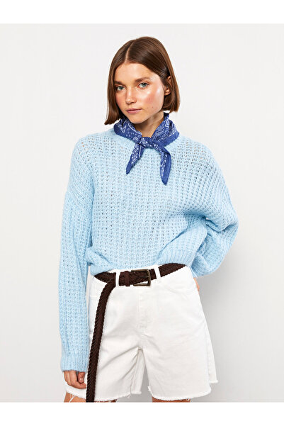 LC Waikiki Crew Neck Self Patterned Long Sleeve Women's Knitwear Sweater