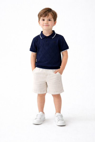 Nissara Kids Erkek Çocuk Polo Yaka Şortlu Takım 2-5 Yaş