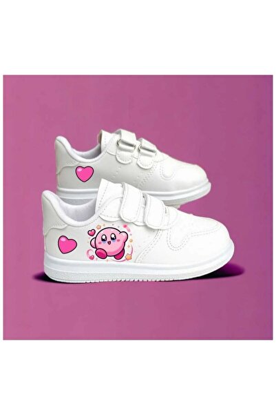 archiepet Παιδικά αθλητικά παπούτσια με στάμπα καρδιάς Ponçi, λευκά με λωρίδες