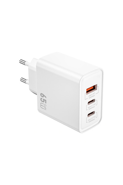 WIWU WI-G005 Essential Pro 65W GaN Charger USB and Type-C ports - White